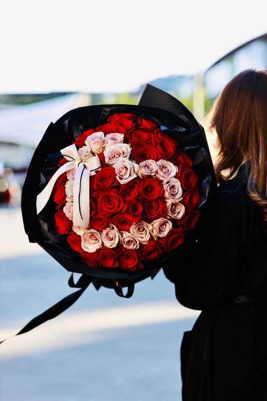 52 Love Heart Rose Bouquet