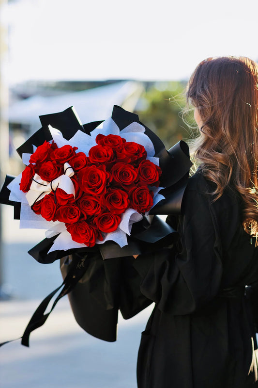 21 Love Heart Rose Bouquet