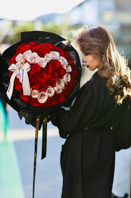 52 Love Heart Rose Bouquet