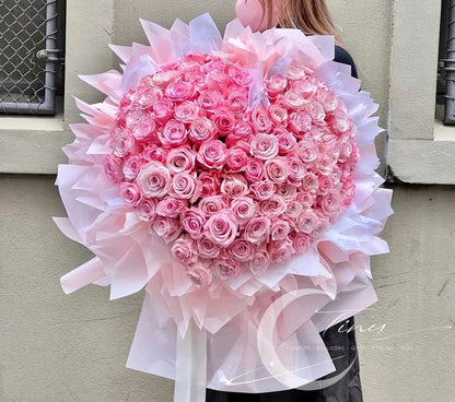 99 Love Heart Rose Bouquet