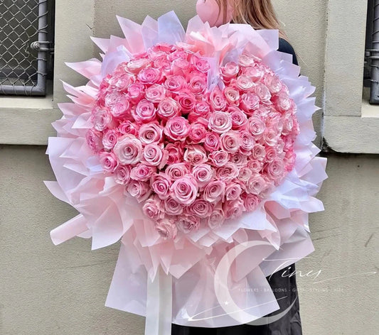 99 Love Heart Rose Bouquet