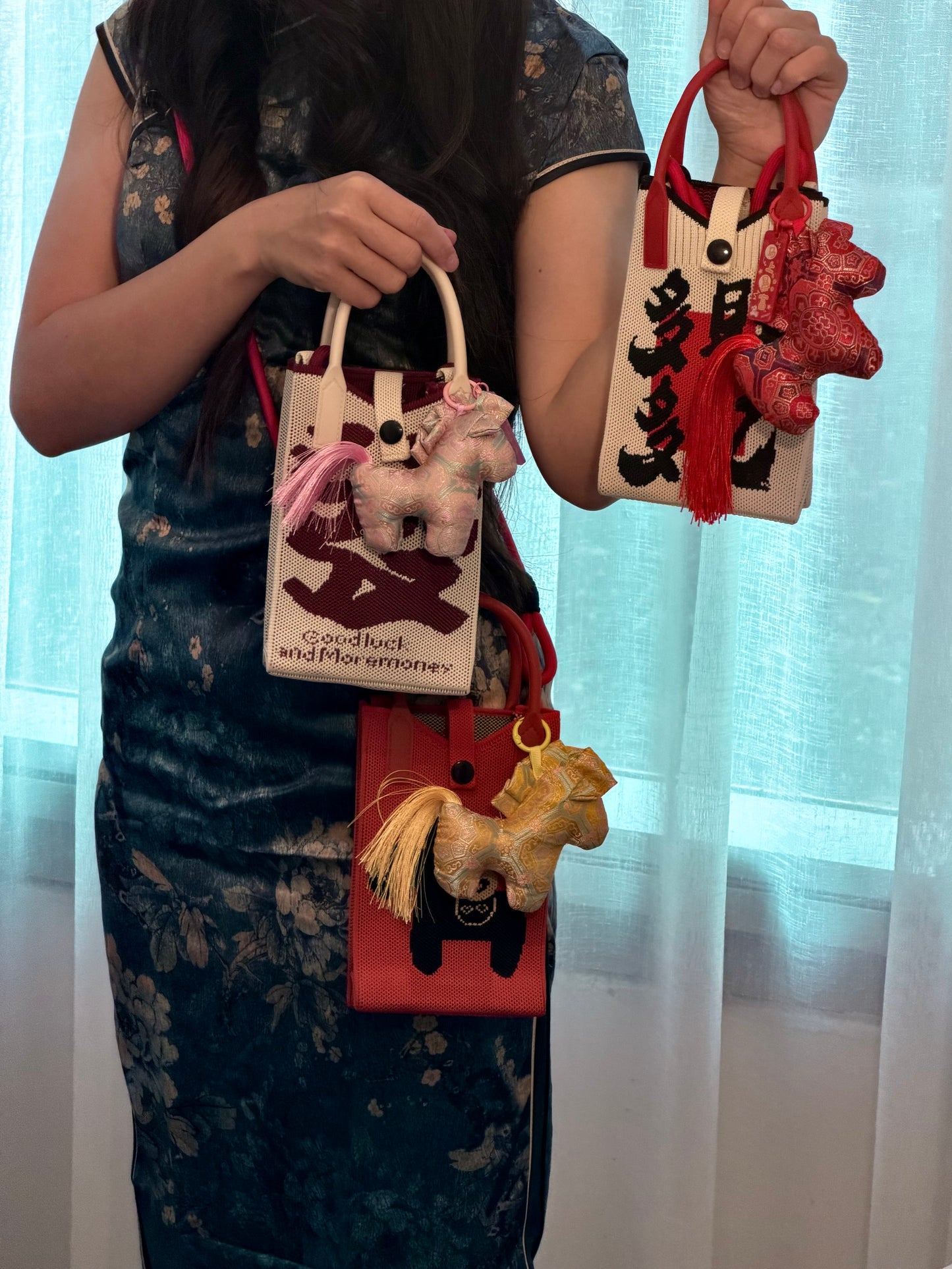 Year of the Horse Knit Crossbody Phone Bag