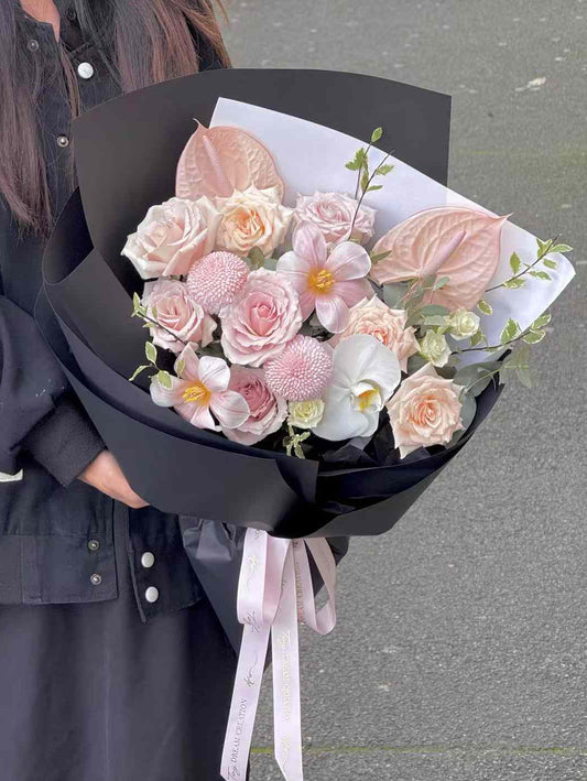 Color Sprayed Florist Mix Bouquet - Pink