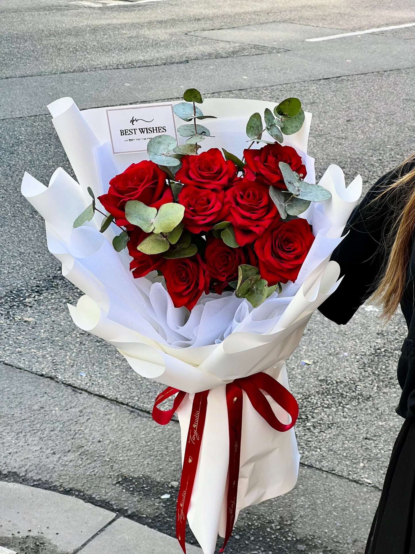 Roses with Gum Bouquet